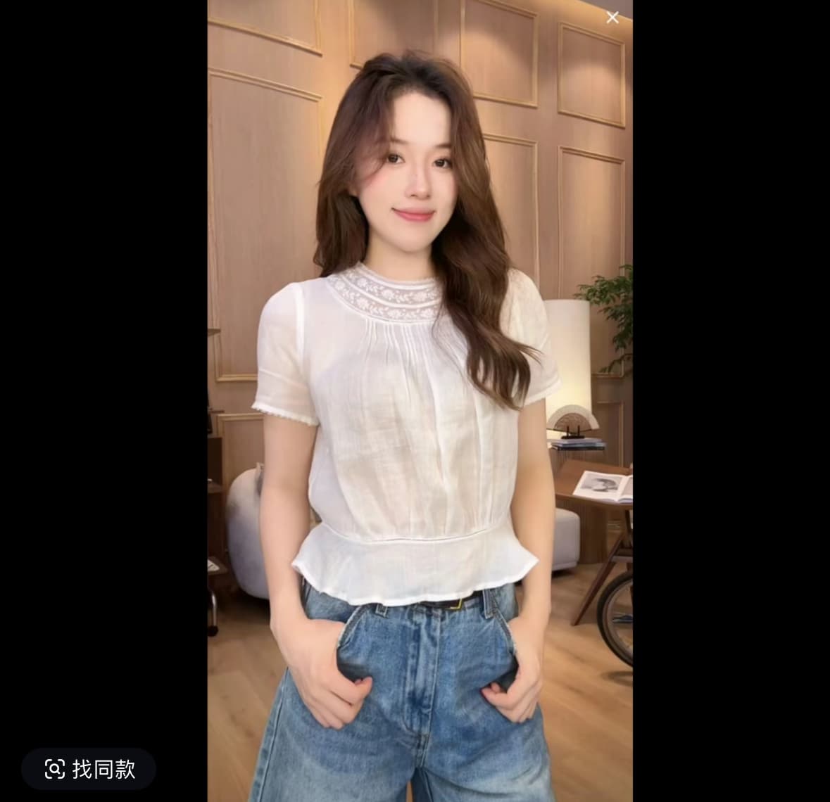 utwu 작은 민 하얀 달빛 1oo 라미 양면 착용 무거운 작업 레이스 조각 반팔 작은 셔츠