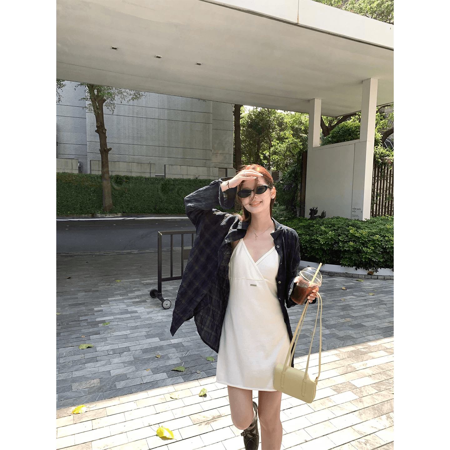 im ~까지 체크무늬 영화 oversize 캐주얼 긴팔 체크무늬 여성 셔츠 느슨함 센스 루즈핏 가을 어깨 소매 재킷 이미지 5