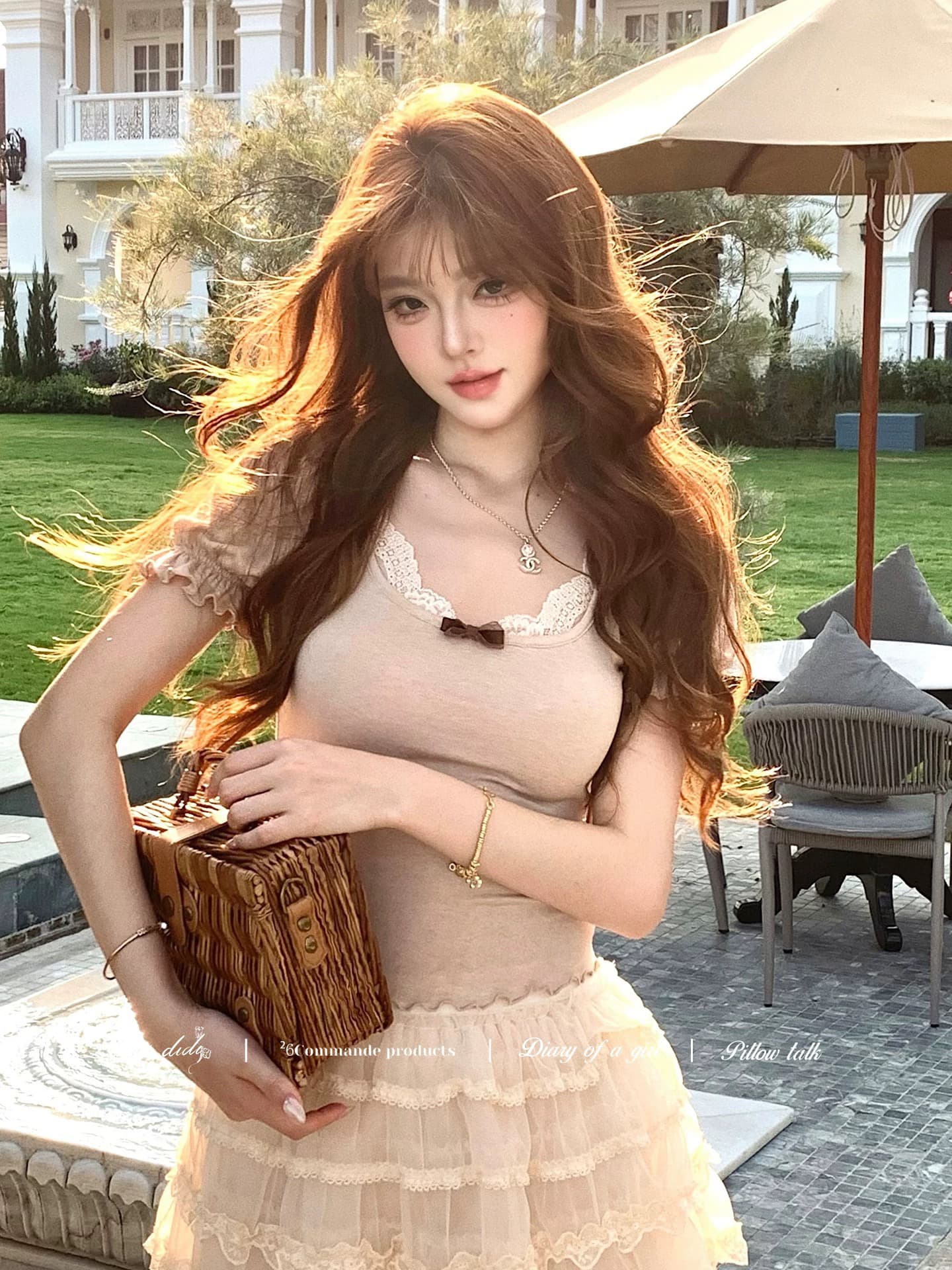 lazy didi 한여름 속삭임 라이 경기 서울 양모 반팔 페이크 레이어드 220g 불 투수 레이스 측면 몸매 가꾸기 티셔츠 이미지 2