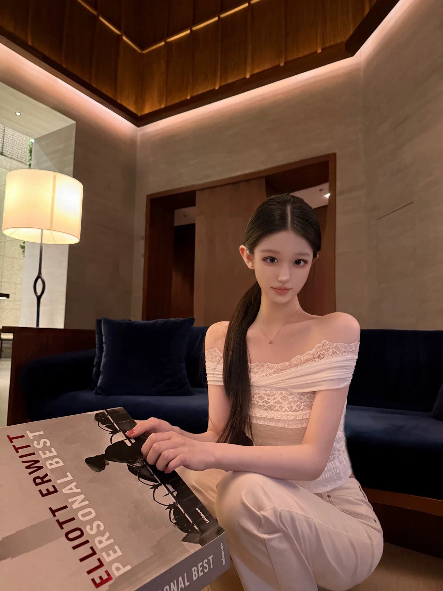 okmashop 법 새싹 bunny 레이스 오프숄더 티셔츠 여성 여름 디자인 센스 순수한 욕망 섹시함 오프숄더 맨위 이미지 3