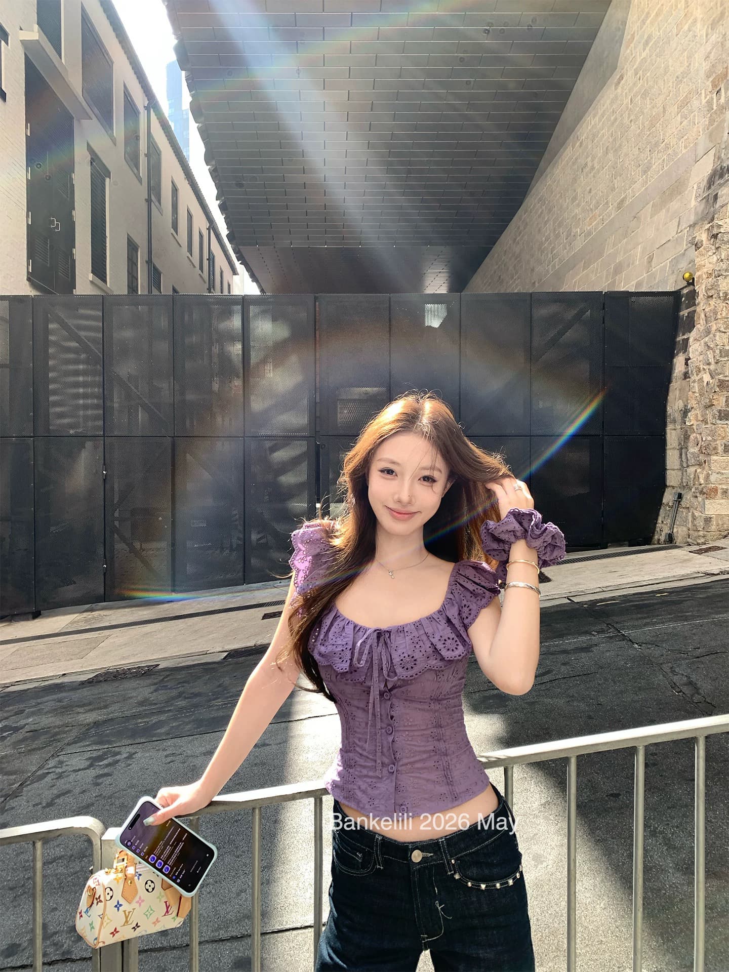 밤나무 코코아 bankelili 안개가 자욱한 정향 프랑스식 프릴 레트로 셔츠 디자인 센스 작은 맨위 여성 이미지 4