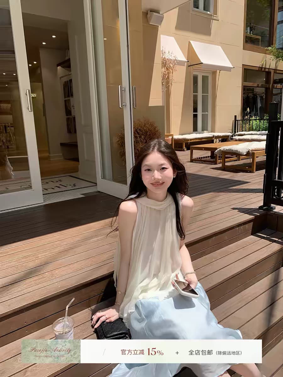 para jie 시 지에 구름 실 스택 웨이브 프랑스식 사람들 실크 오프숄더 리본 여성 셔츠 질감 부드러운 느슨함 맨위