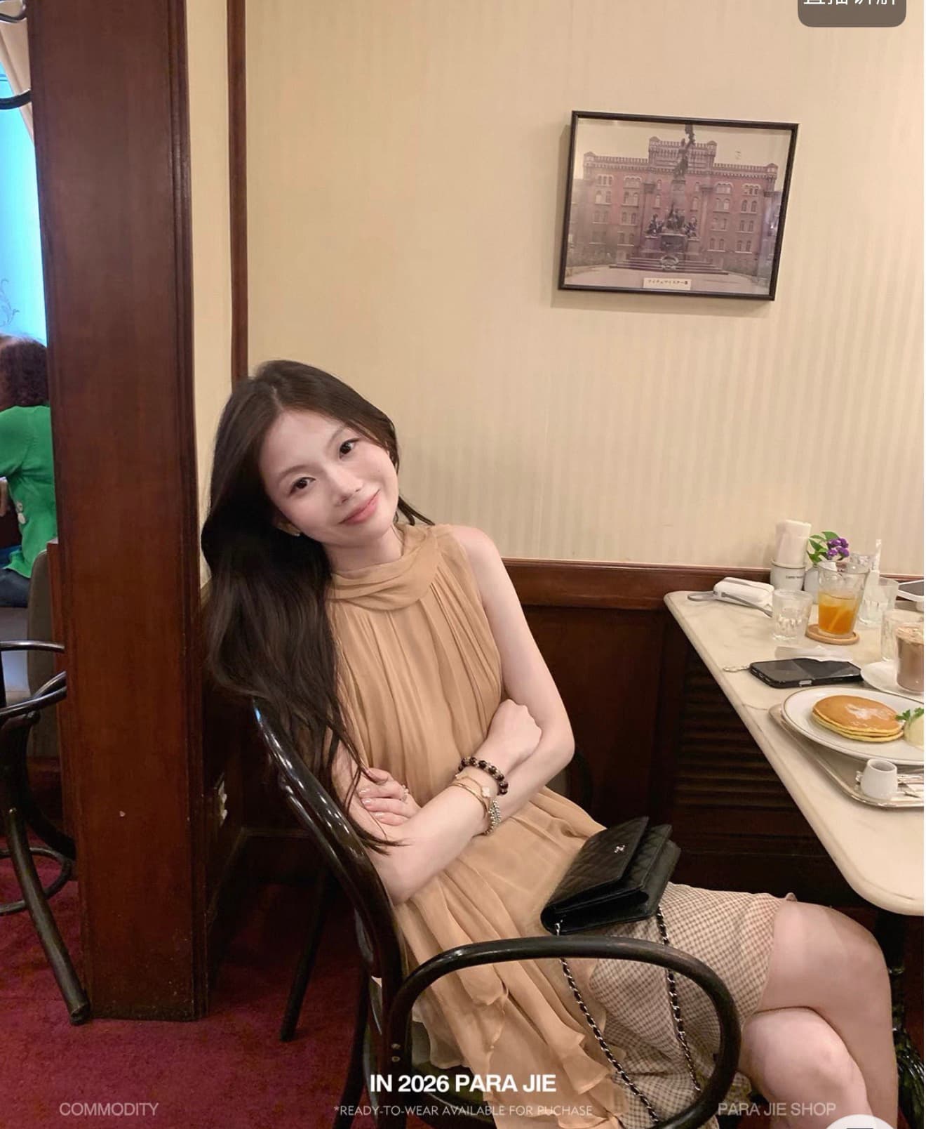 para jie 시 지에 구름 실 스택 웨이브 프랑스식 사람들 실크 오프숄더 리본 여성 셔츠 질감 부드러운 느슨함 맨위 이미지 3