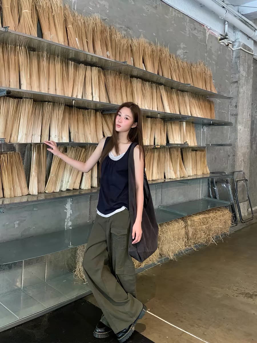 안녕하세요. 대포 페이크 레이어드 패치워크 조끼 여성 여름 새로운 한 부서 작은 루즈핏 디자인 센스 니트 스웨터 맨위 이미지 2