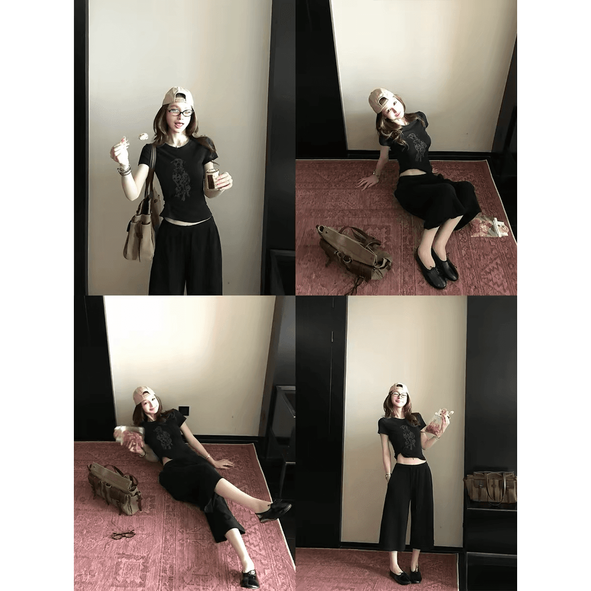 puppy 스팟 강아지 t 높음 제품 대나무 마디 면 린넨 얇은 부드러운 통기성 긍정적 인 어깨 라운드 넥 날다 소매 마 오래된 프린트 티셔츠 이미지 5