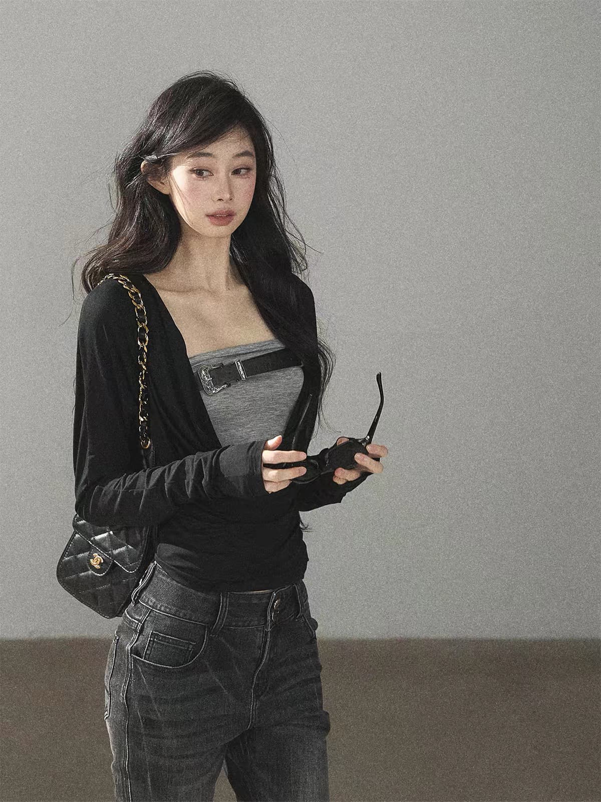 aomalm 덜 또한 눈 雾霭 침수 ~ 중 쇼어 다시 a 다시 바람의 소리 페이크 레이어드 흔들다 칼라 티셔츠 여성 가을 쇼트 스타일 맨위 상세 이미지 2