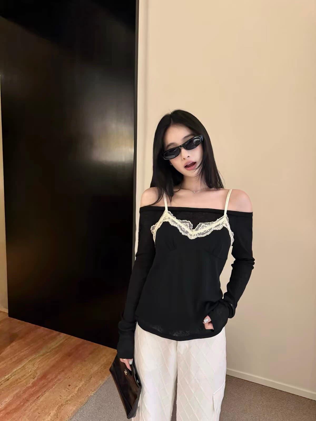우 너무 달콤한 07 26 20 점 신제품 제한된 시간 제안 레이스 조각 외출용 오프숄더 페이크 레이어드 맨위 상세 이미지 4