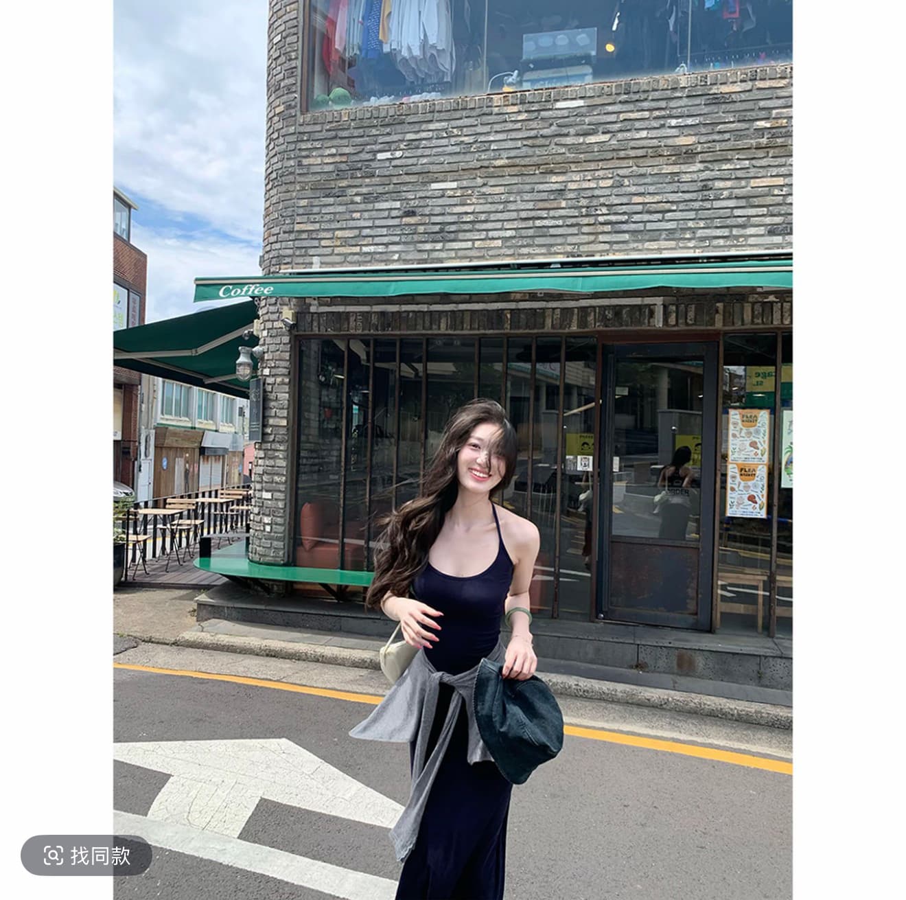 와라. 금융 작은 말 느슨함 주간 접시 치마 행침 목 여성 드레스 슬립 롱 스커트 몸매 가꾸기 품격 휴가 치마 이미지 3
