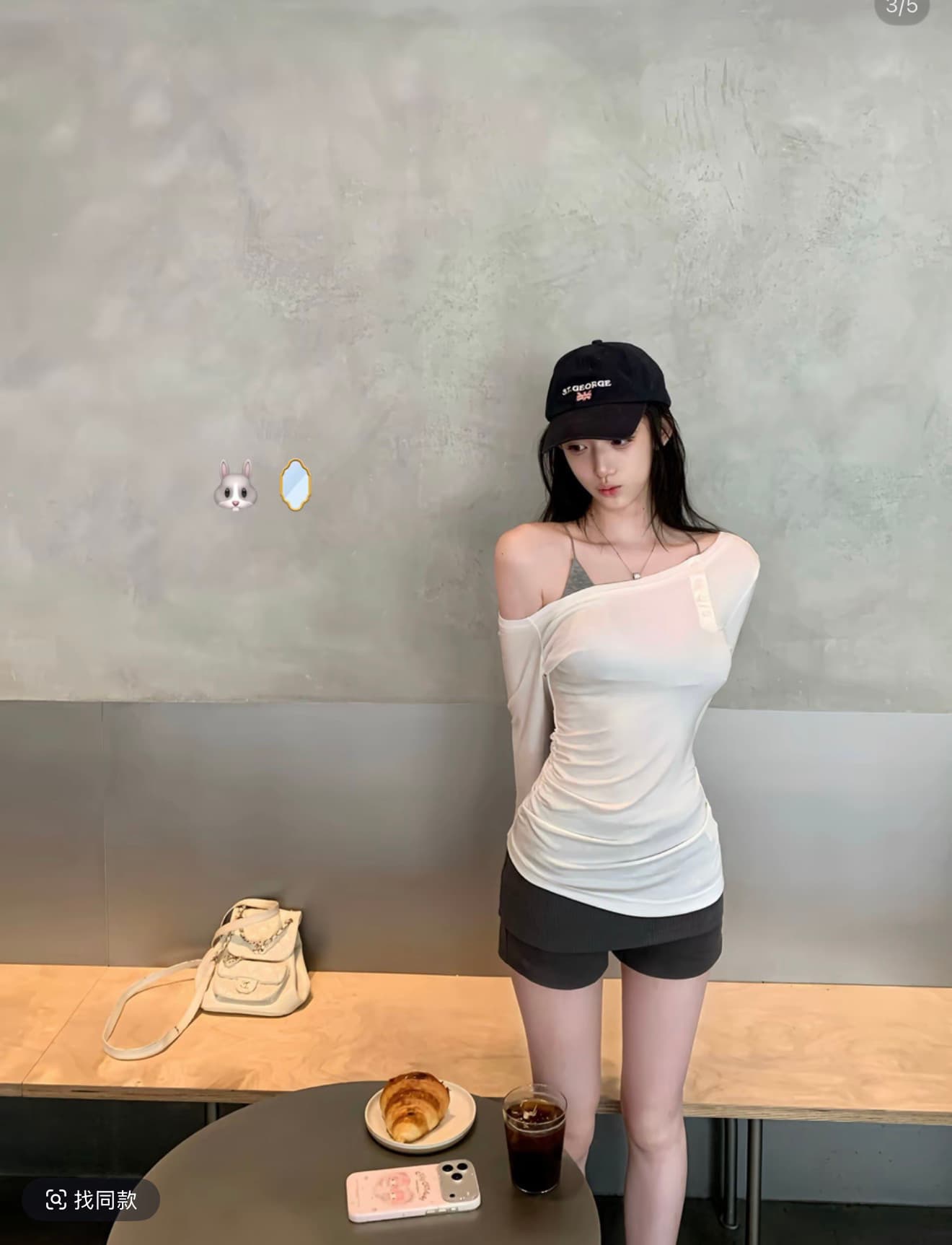 화이트 워터 여성 soft 한 여성 산소 세트 그룹 라이 경기 서울 비스듬한 어깨 티셔츠 계단식 반바지 여성 이른 가을 부드러운 맨위 상세 이미지 3