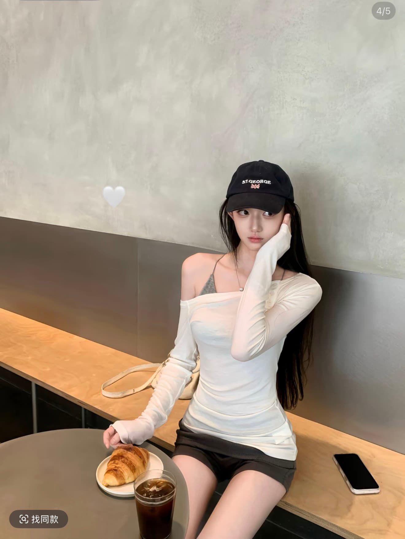 화이트 워터 여성 soft 한 여성 산소 세트 그룹 라이 경기 서울 비스듬한 어깨 티셔츠 계단식 반바지 여성 이른 가을 부드러운 맨위 상세 이미지 4