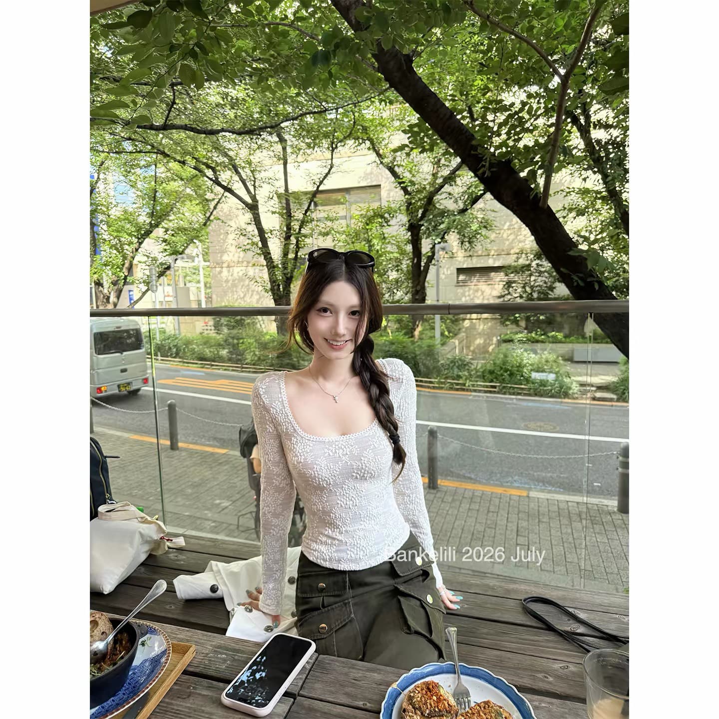 밤나무 코코아 bankelili 부드러운 향기로운 lace 산소 아름다움 순수한 욕망 바람 레이스 티셔츠 여성 상세 이미지 1