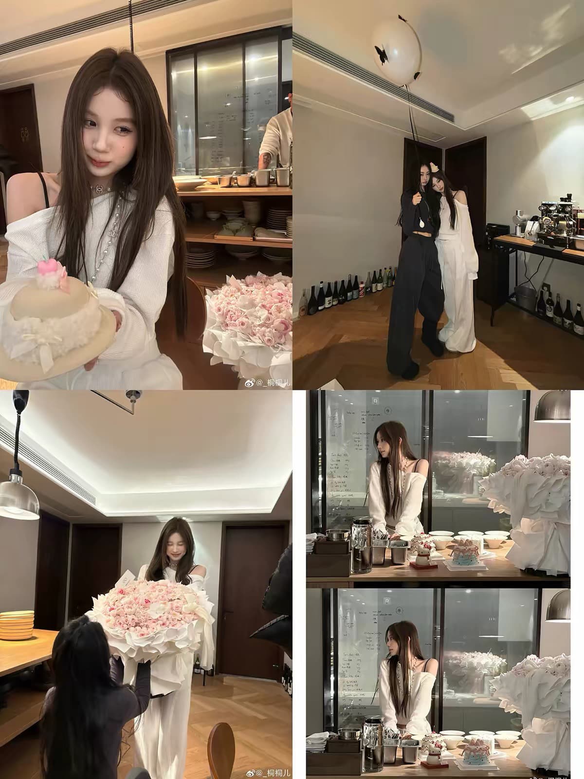 tongiiuu 사설 서비스 일상 후아 남편 그리드 비스듬한 어깨 긴팔 후드티 여성 스트레이트 루즈핏 넓은 다리 캐주얼 바지 세트 이미지 4