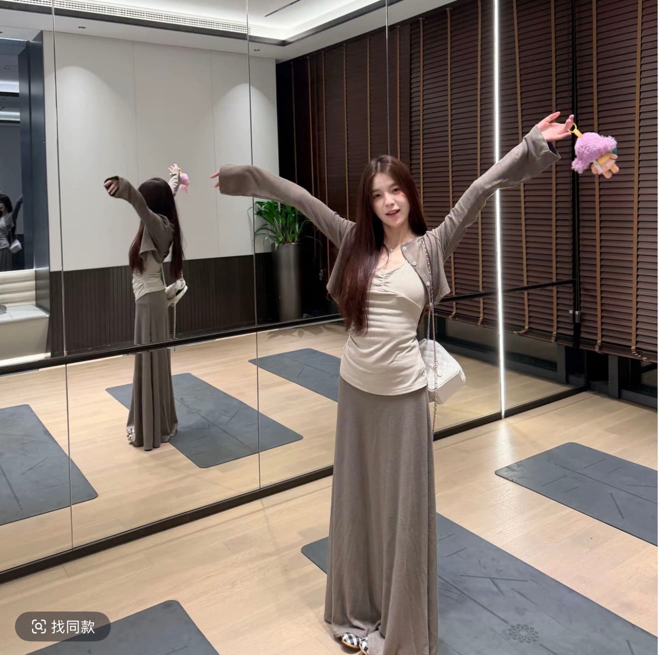 한 부서 부드러운 품격 명문 여성 센스 밖으로 조각 드레스 캐주얼 패션 슬림해 보이는 오픈 가디건 조끼 치마 세 조각 세트 이미지 4
