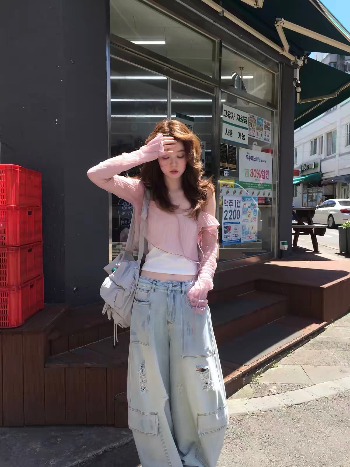 한 부서 순수한 욕망 바람 사실 투피스 세트 맨위 여성 이른 가을 분위기 센스 달콤한 자매 느슨함 센스 스택 착용 긴팔 슬립 세트 상세 이미지 5