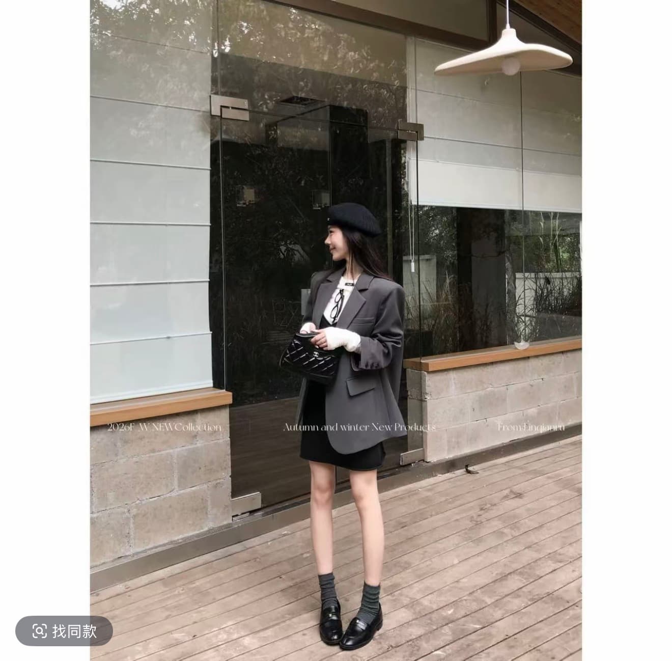 린 천 입력 그리드 레이 캐주얼 파이 새로운 품격 슬림해 보이는 고급 센스 미니멀리즘 부서 패션 세트 여성 의류 상세 이미지 2