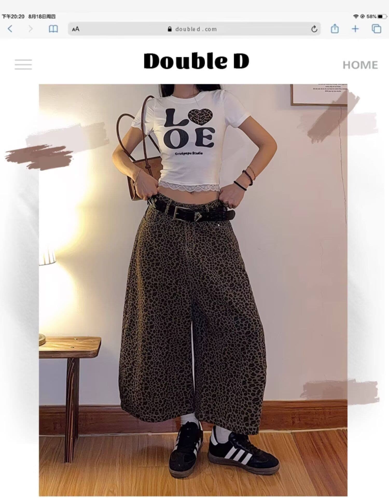 레오파드 무늬 자수 워크웨어 여성 패션 청바지 새로운 루즈핏 슬림해 보이는 고급 센스 핫걸 다용도 모통이 칼 7부 바지 상세 이미지 2