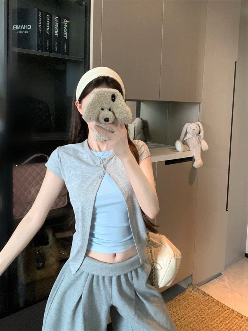 와 사고 방식 페이크 레이어드 반팔 티셔츠 여성 여름 디자인 센스 배색 패치워크 몸매 가꾸기 슬림해 보이는 맨위 트렌디 상세 이미지 2