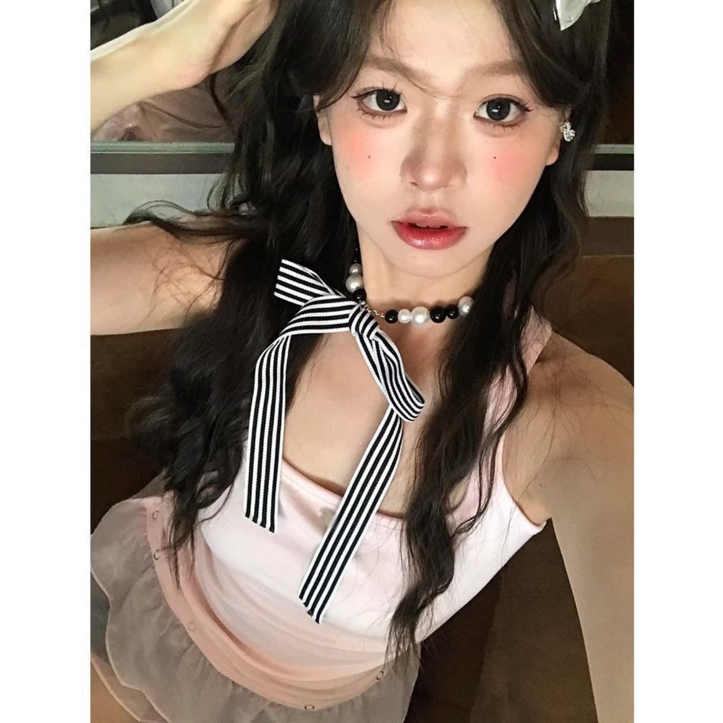 모달 260 그램 1 1 디자인 센스 프릴 캐미솔 몸매 가꾸기 맨위 상세 이미지 3