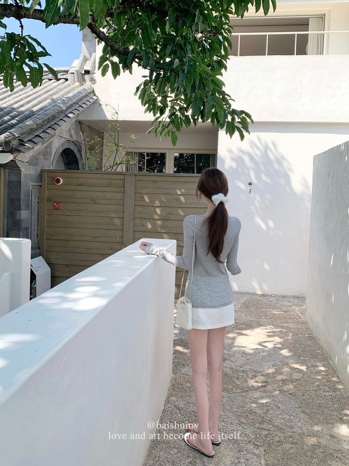 원본 원단 찹쌀 센스 soft 미니멀리즘 라운드 넥 티셔츠 여성 봄 여름 익스트림 제인 바람 주간 실크 아마 얇은 긴팔 맨위 상세 이미지 34