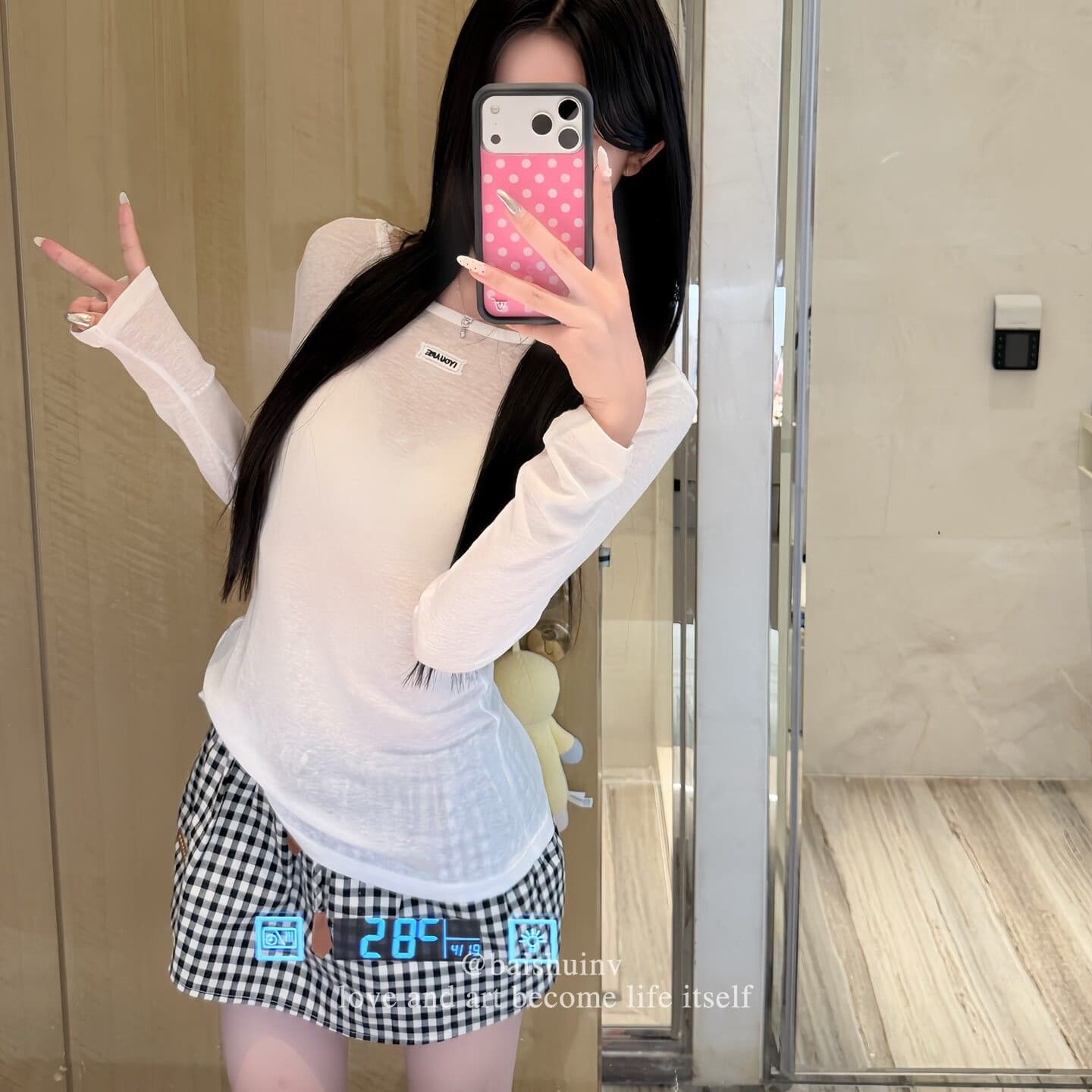 원본 원단 찹쌀 센스 soft 미니멀리즘 라운드 넥 티셔츠 여성 봄 여름 익스트림 제인 바람 주간 실크 아마 얇은 긴팔 맨위 이미지 5