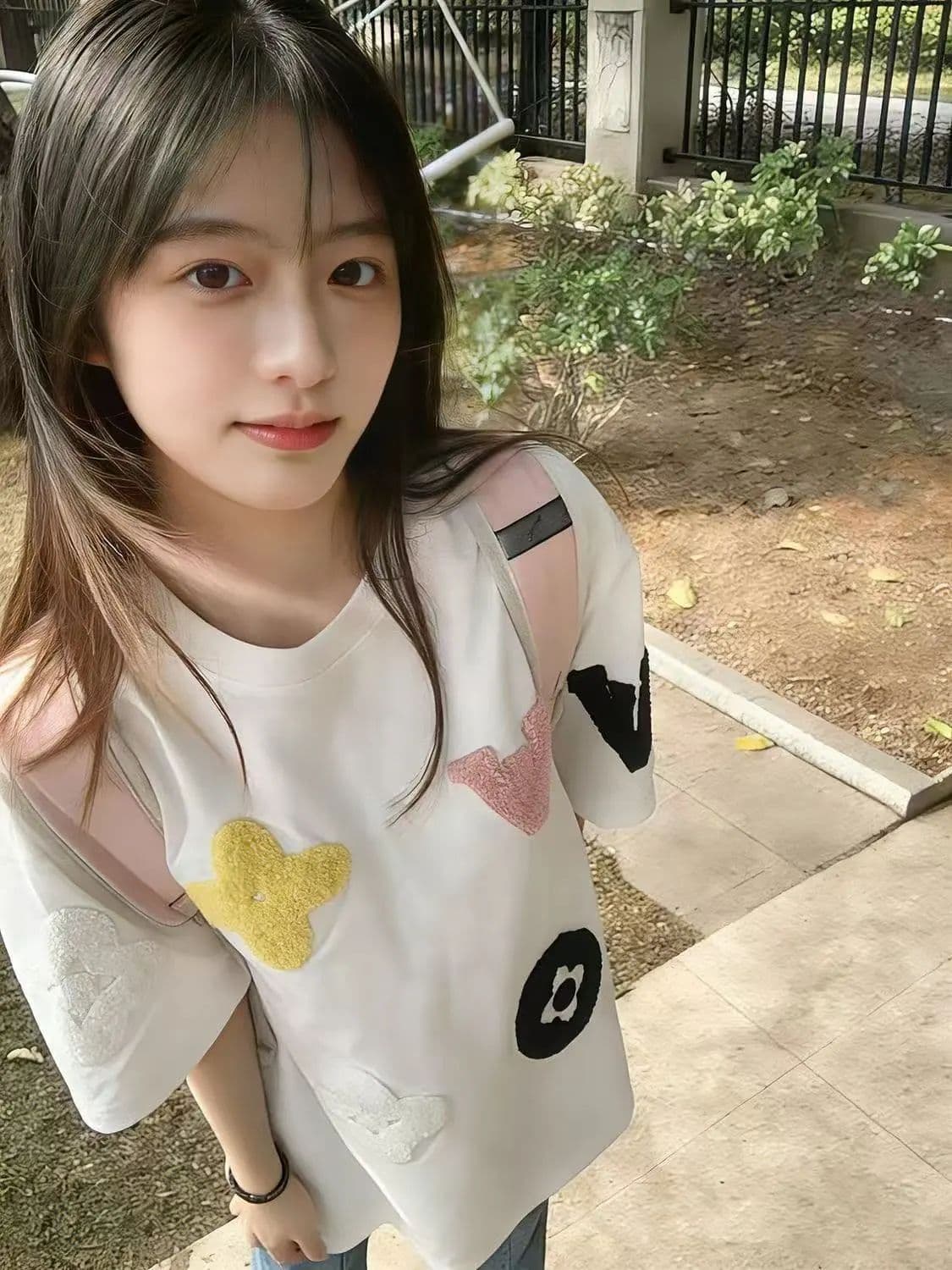19 지점 220 그램 순면 수건 자수 반팔 조수 브랜드 높음 거리 아메리칸 여름 새로운 루즈핏 티셔츠 여성 상세 이미지 2
