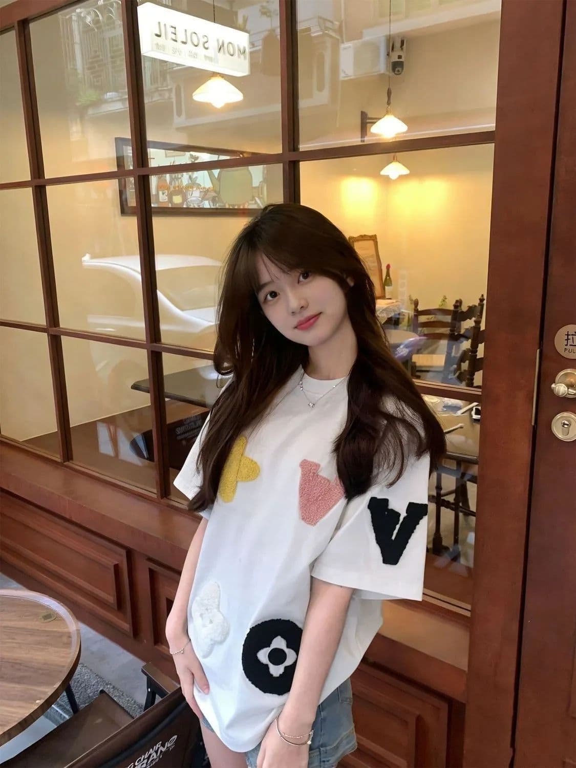 19 지점 220 그램 순면 수건 자수 반팔 조수 브랜드 높음 거리 아메리칸 여름 새로운 루즈핏 티셔츠 여성 상세 이미지 5
