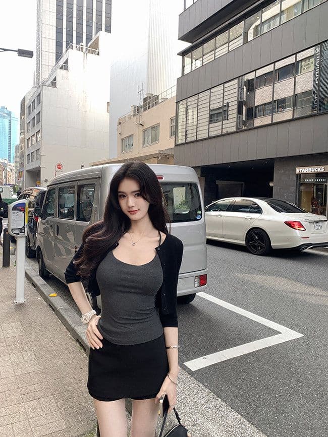 와 사고 방식 여름 작은 예쁜 허리 좋은 인물 품격 행침 목 캐미솔 인사이드 잡아라. 의류 상세 이미지 10