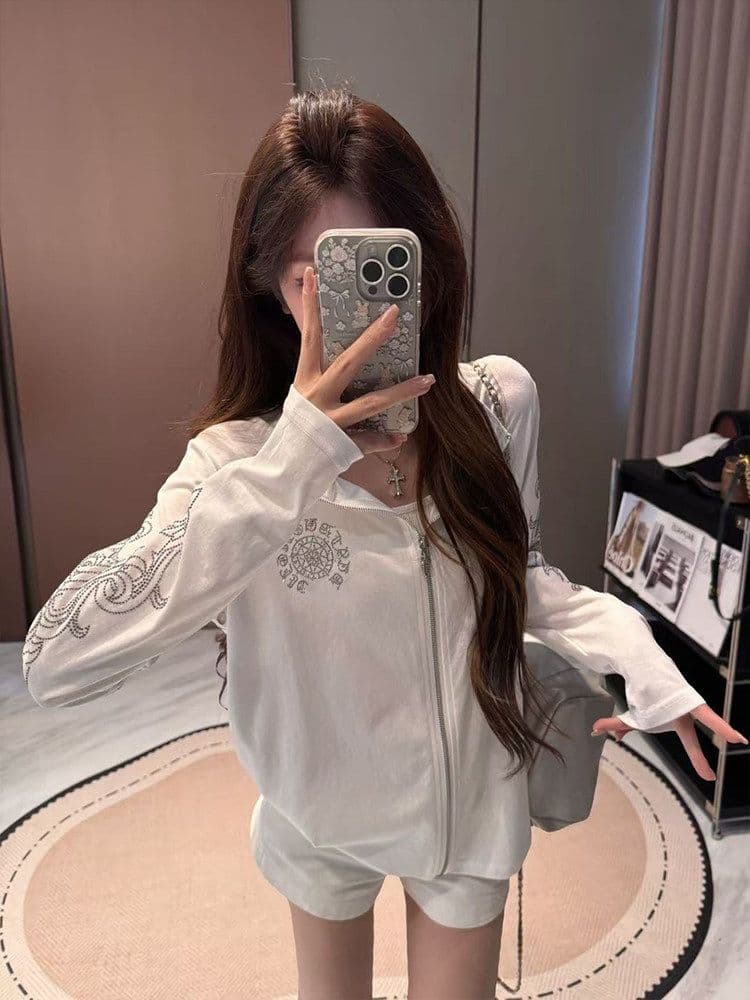 모방 눈꽃 면 원본 것 다용도 루즈핏 자외선 차단 재킷 여름 자외선 차단 오픈 가디건 여성 2026 스탠드 칼라 상세 이미지 5