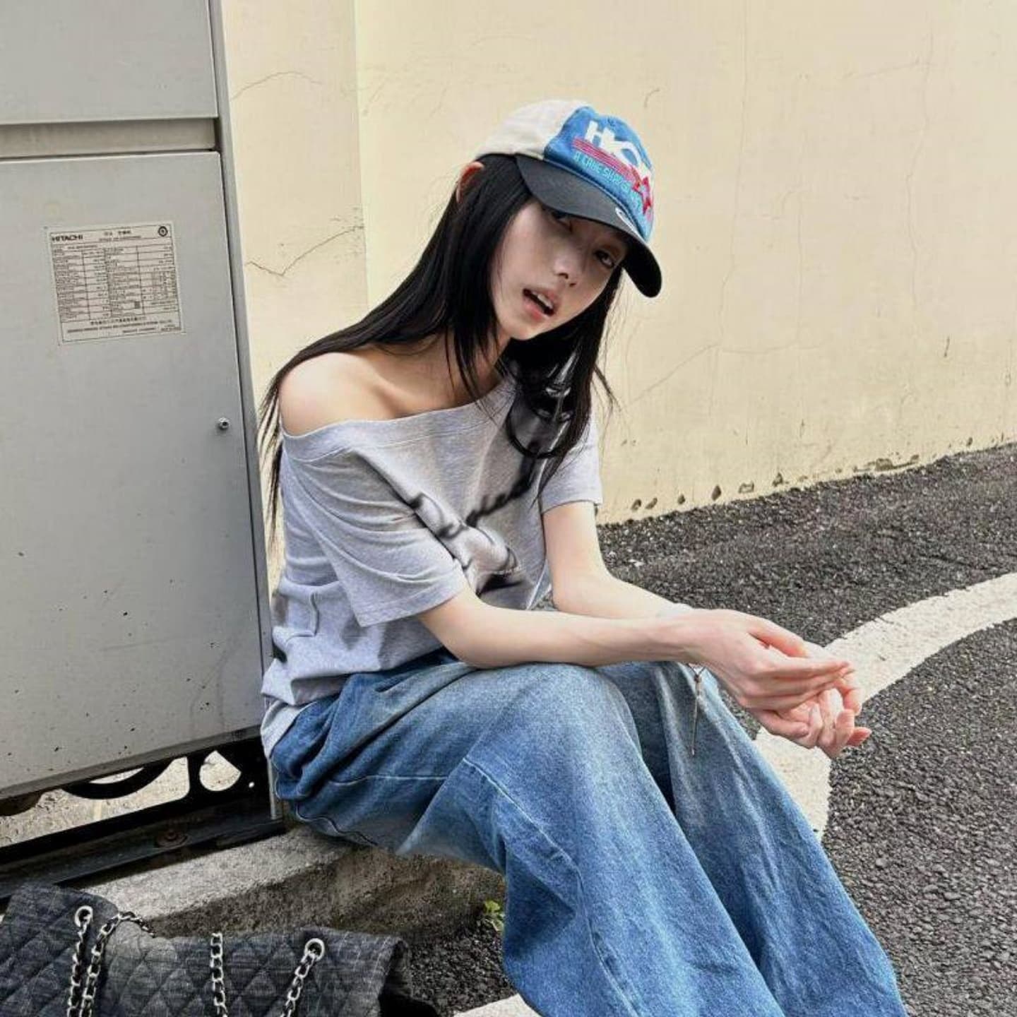 40 순면 210 그램 여름 새로운 루즈핏 ins 디자인 달콤한 스타일 비스듬한 칼라 반팔 티셔츠 상세 이미지 3