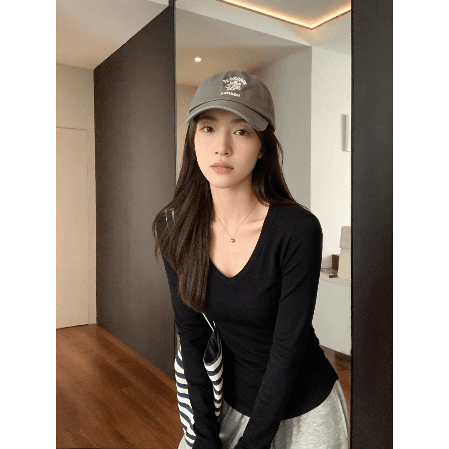 40 순면 리브 1 1 아메리칸 긴팔 몸매 가꾸기 슬림해 보이는 기본 셔츠 여성 조기 가을 새로운 상세 이미지 4
