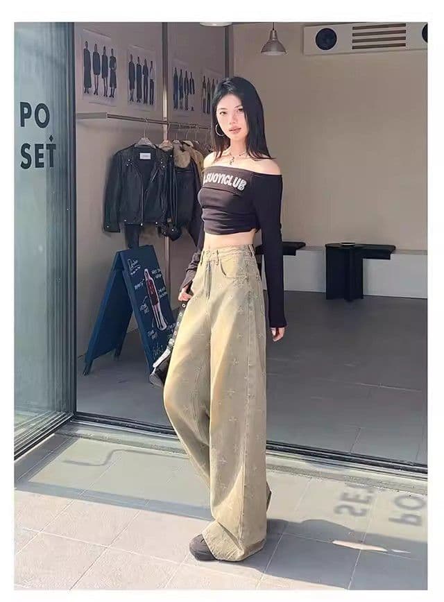 거리 개성 출퇴근 넓은 다리 하이 웨이스트 청바지 여성 봄 가을 새로운 루즈핏 패션 바닥 청소 청바지 트렌디 상세 이미지 19