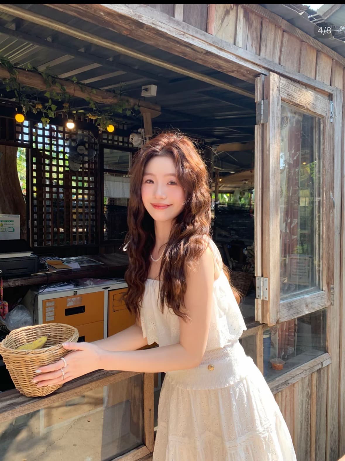 한 부서 빛 소금 부드러운 맨위 반 스커트 슬림해 보이는 품격 투피스 세트 이미지 2