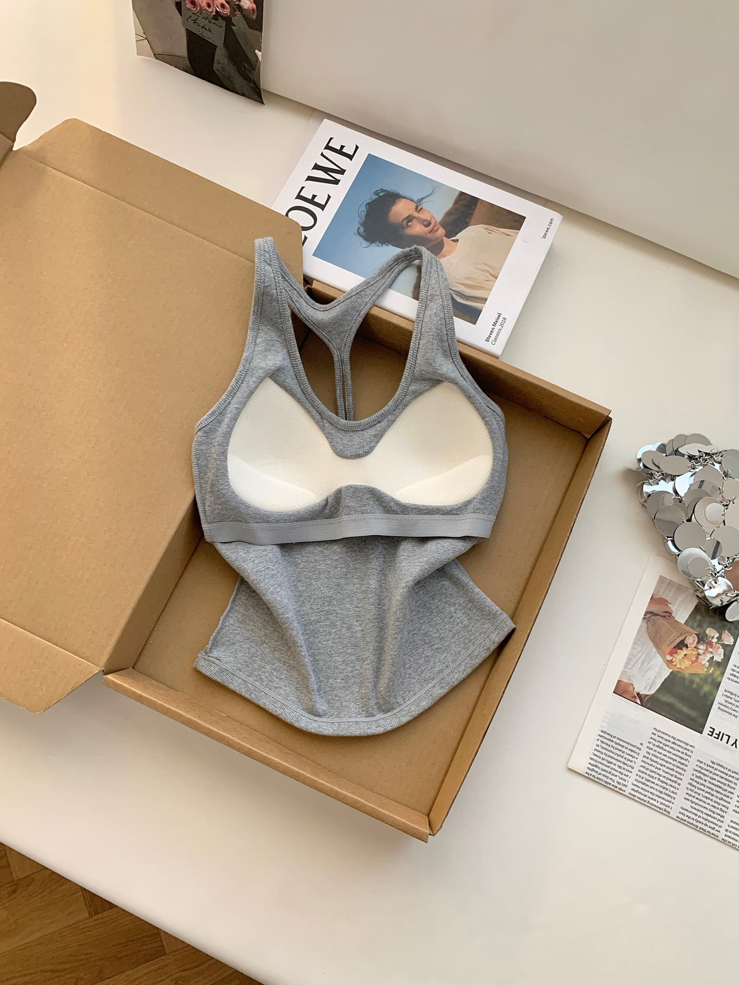 실사 통제 가격 20 한 부서 핫걸 바람 벨트 가슴 패드 행침 목 캐미솔 여름 아름다움 뒤로 인사이드 가져 가라. 운동 맨위 상세 이미지 4