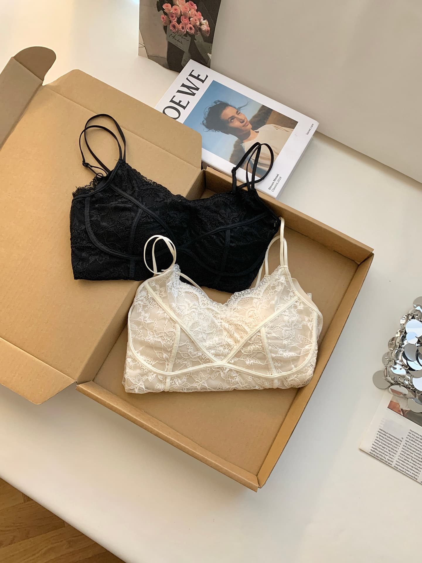 실사 통제 가격 20 프랑스식 순수한 욕망 바람 생선뼈 레이스 캐미솔 벨트 가슴 패드 여성 여름 몸매 가꾸기 맨위 상세 이미지 10