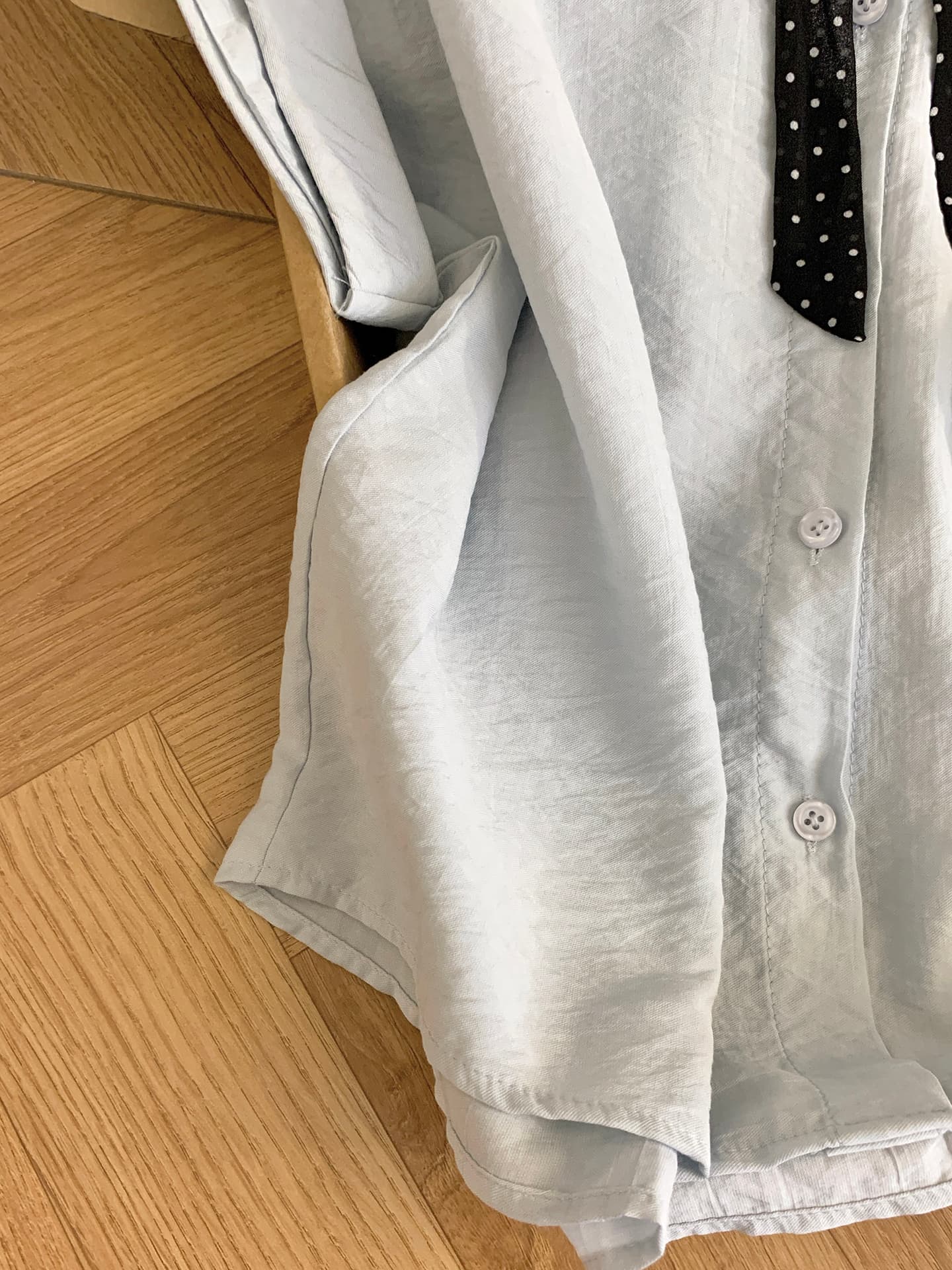 실사 통제 가격 20 한 부서 POLO 칼라 반팔 여성 셔츠 여름 프랑스식 도트 무늬 스카프 출퇴근 셔츠 맨위 상세 이미지 12