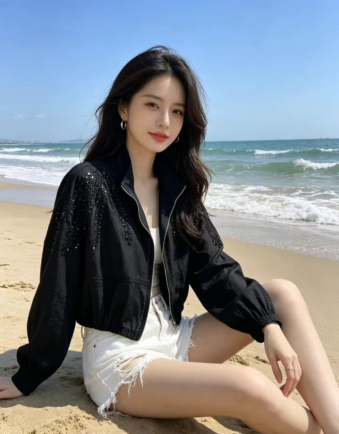 양 양 yangruoyu 마술 깃털 깃발 주간 실크 패치워크 자카드 얇은 스타일 후드 자외선 차단 오픈 가디건 여성 코트 이미지 3