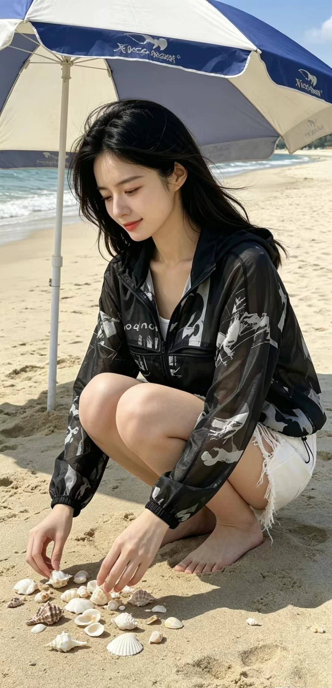 유럽 상품 핫걸 튀김 거리 스탠드 칼라 얇고 가벼운 통기성 메쉬 패치워크 자외선 차단 의류 짧은 여성 코트 루즈핏 작은 키 재킷 상세 이미지 10