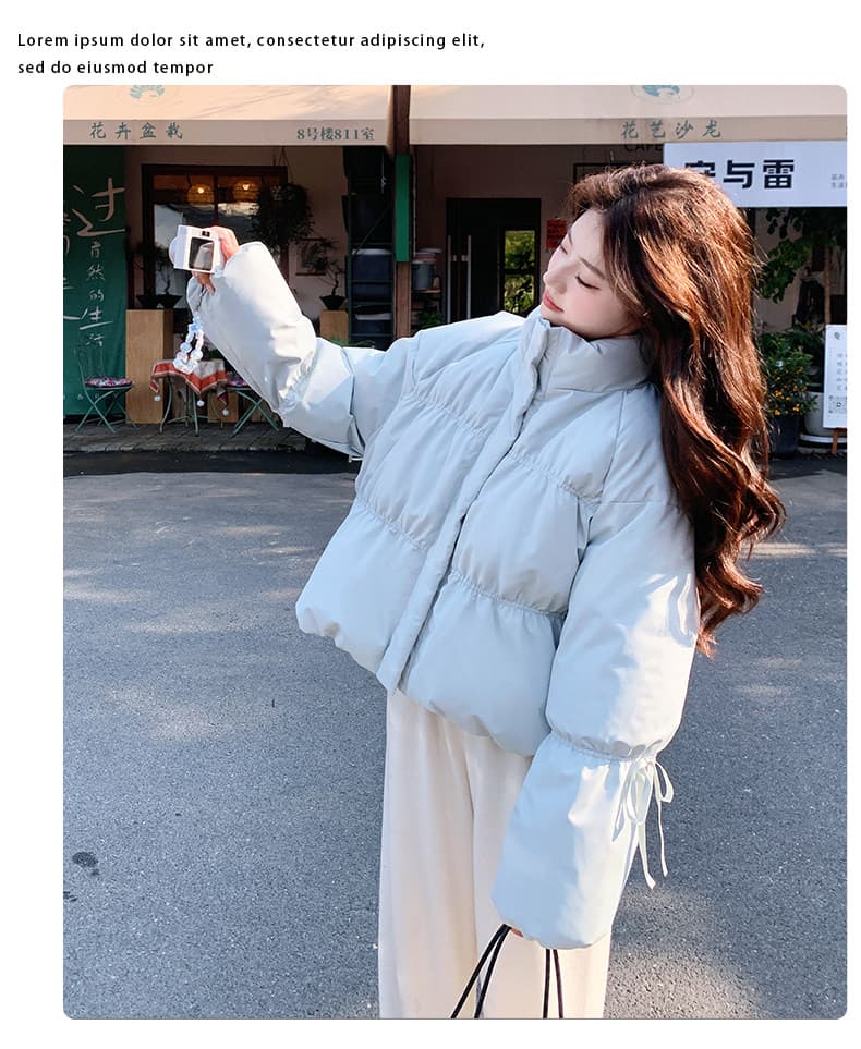 스탠드 칼라 파란색 버블 푸 다운 재킷 여성 겨울 쇼트 스타일 2026 새로운 작은 키 아래 면화 의류 패딩 재킷 두꺼움 재킷 상세 이미지 22