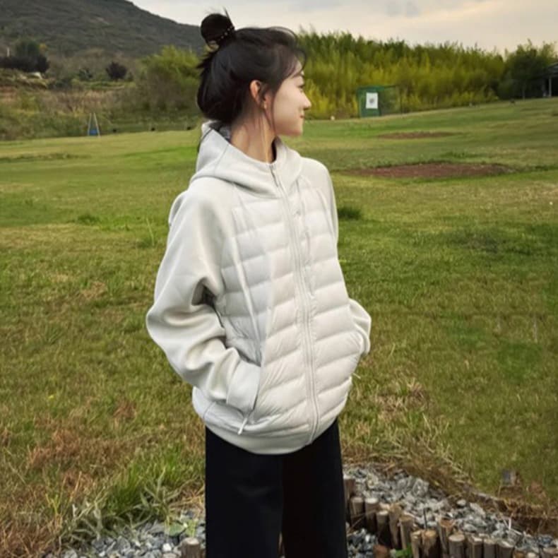 갈비 살 다운 재킷 얇고 가벼운 내피 여자 얇은 스타일 목화 진딧물 면 의류 겨울 패치워크 이른 봄 재킷 2026 새로운 두꺼움