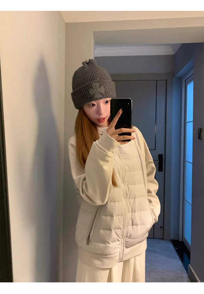 갈비 살 다운 재킷 얇고 가벼운 내피 여자 얇은 스타일 목화 진딧물 면 의류 겨울 패치워크 이른 봄 재킷 2026 새로운 두꺼움 상세 이미지 13