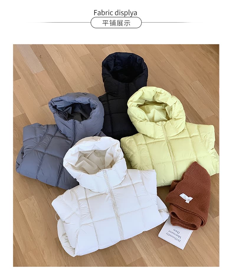 실사 새로운 다운 재킷 여성 짧은 구름 버블 푸 후드 광장 한국 스타일 루즈핏 빅 사이즈 코튼 자켓 상세 이미지 12