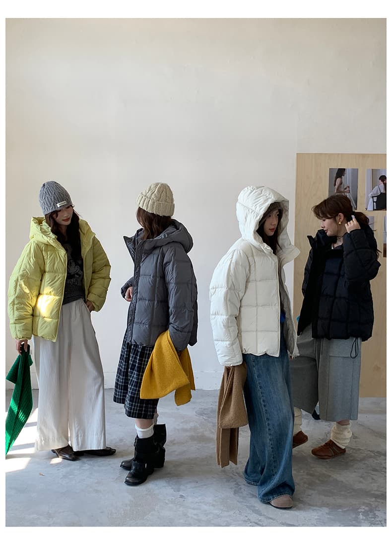 실사 새로운 다운 재킷 여성 짧은 구름 버블 푸 후드 광장 한국 스타일 루즈핏 빅 사이즈 코튼 자켓 상세 이미지 19