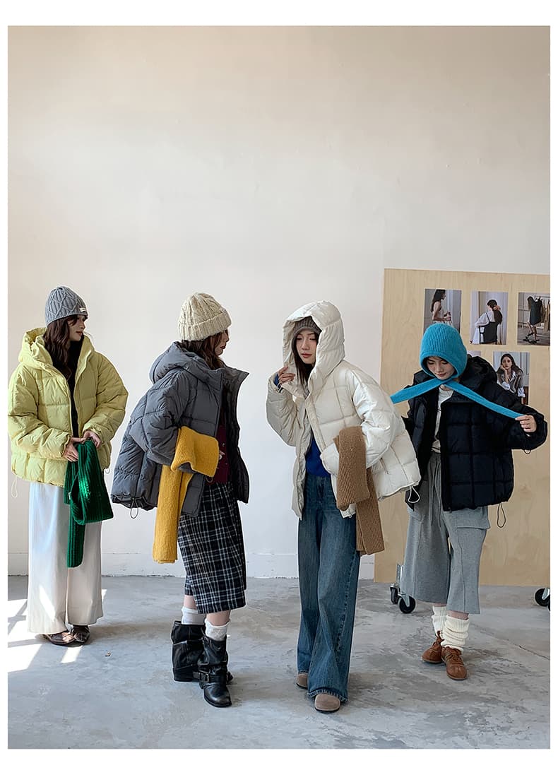 실사 새로운 다운 재킷 여성 짧은 구름 버블 푸 후드 광장 한국 스타일 루즈핏 빅 사이즈 코튼 자켓 상세 이미지 20