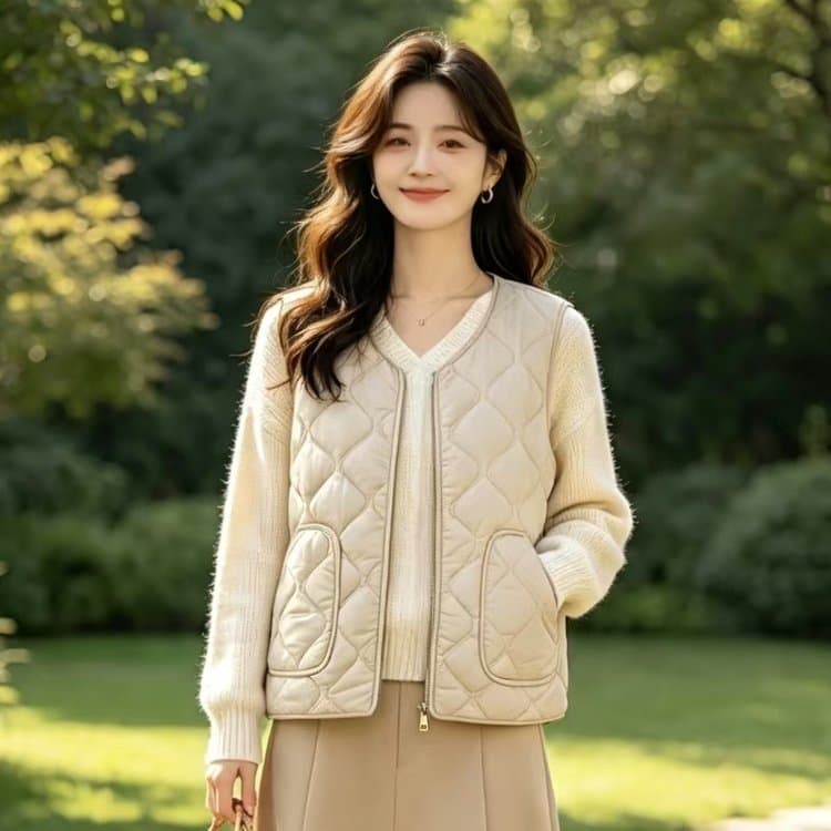 새로운 2026 폭발 일본과 한국 얇고 가벼운 면 의류 여성 겨울 빅 사이즈 미니멀리즘 쇼트 스타일 보온 만나는 외출용 베스트 상세 이미지 8