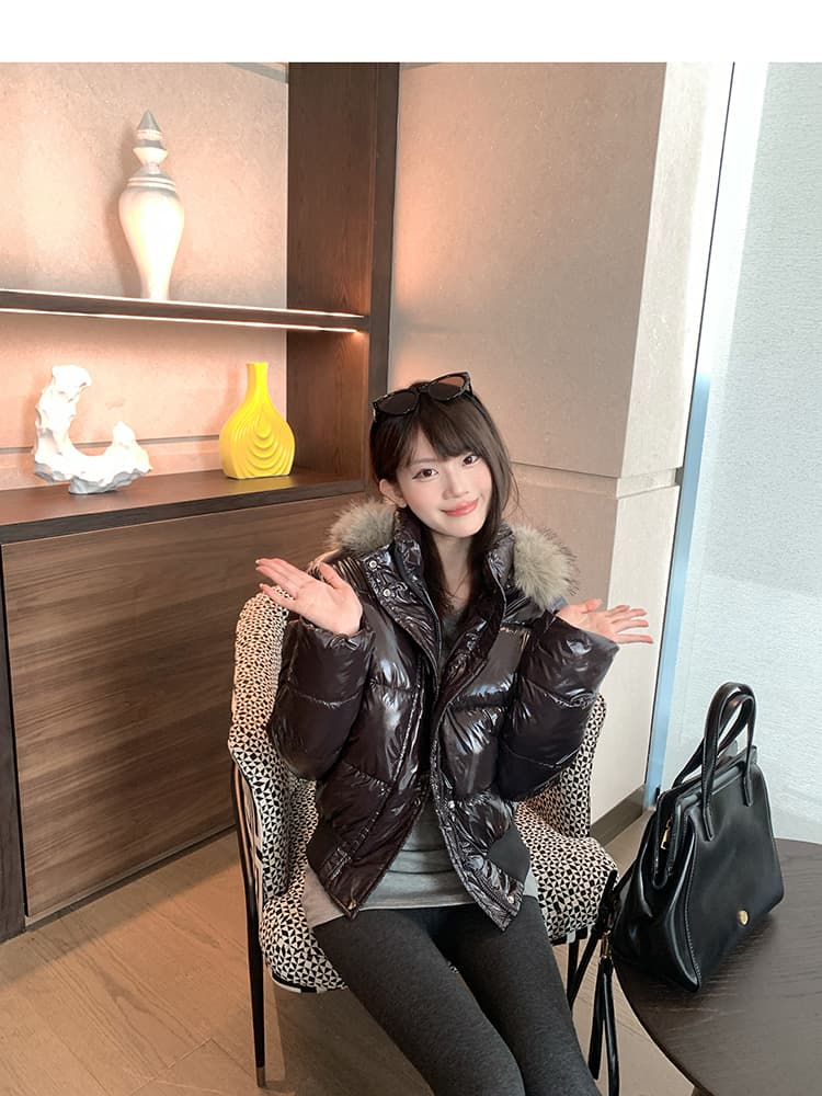 2026 한국 스타일 사설 서비스 아메리칸 레트로 밝은 얼굴 방수 오염 방지 몸매 가꾸기 작은 키 아래 면화 의류 두꺼운 재킷 상세 이미지 22