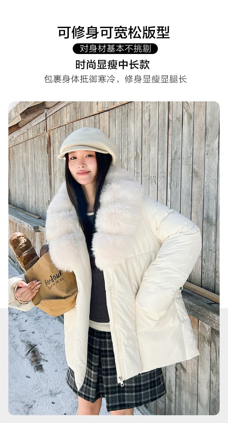 실사 품격 명문 여성 바람 재킷 고급 품격 허리 수축 후드 면 옷 스키복 둘 착용 두꺼운 면 의류 여성 상세 이미지 4