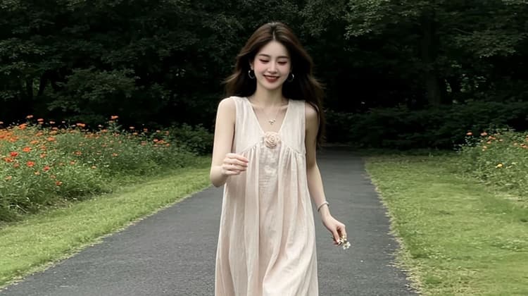 질량 지금 지금 그림 있음 가공 부드러운 바람 품격 임산부 조끼 스커트 루즈핏 얇은 아름다운 품격 출산 스커트 상세 이미지 19