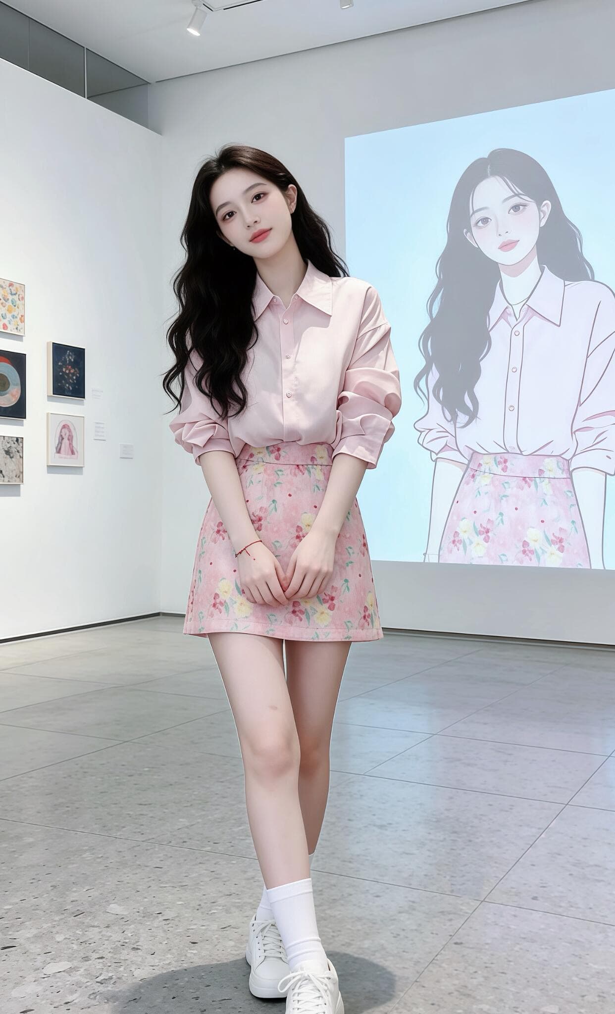 느긋한 바람 핑크색 주간 실크 쉬폰 자외선 차단 셔츠 여성 코트 가을 외부 가져 가라. Tulle 블라우스 얼음 실크 오픈 가디건 셔츠 상세 이미지 3
