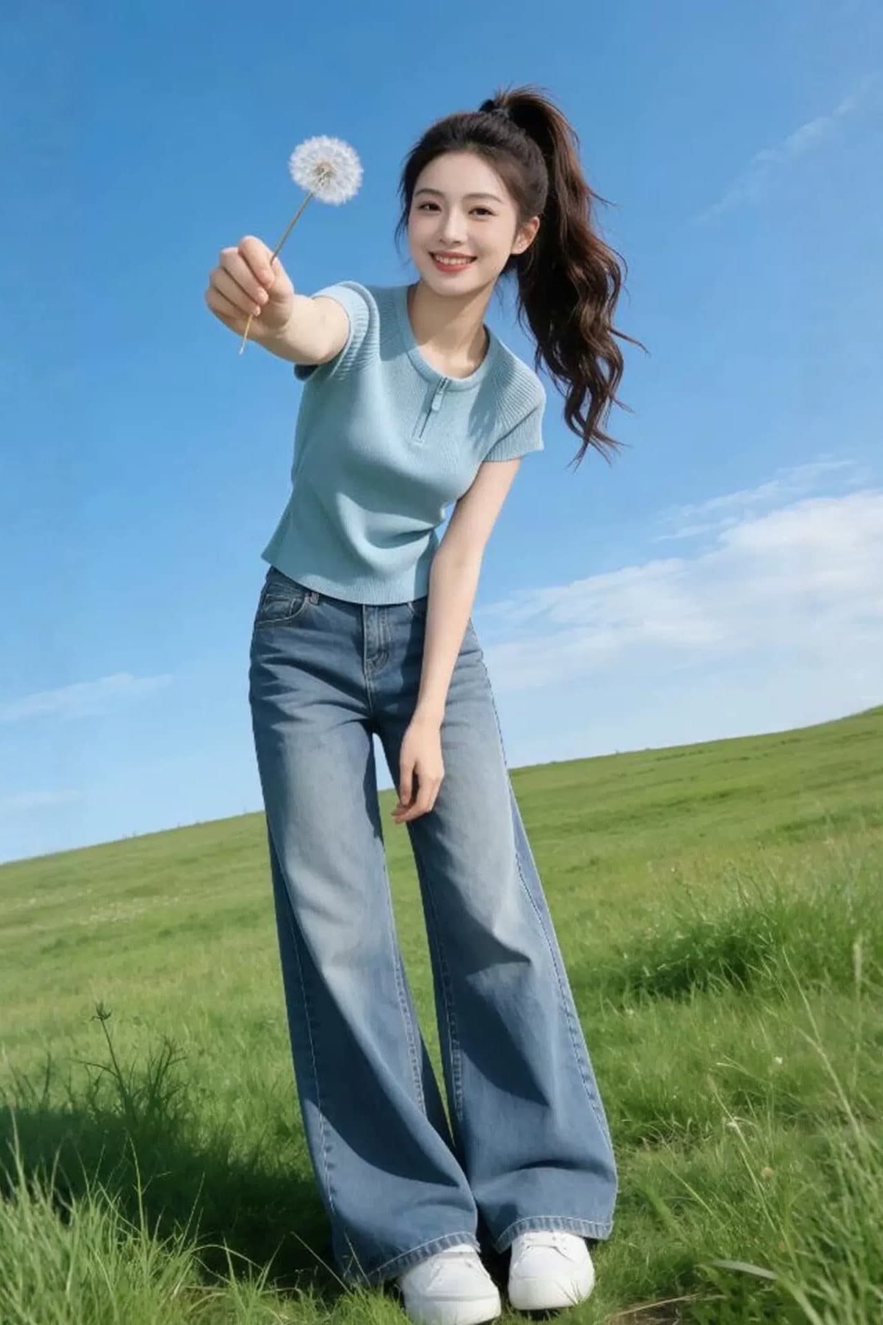 부드러운 부서 클래식 다용도 섹션 빛 럭셔리 익스트림 제인 바람 반팔 티셔츠 여성 파란색 지퍼 몸매 가꾸기 슬림해 보이는 맨위 이미지 2