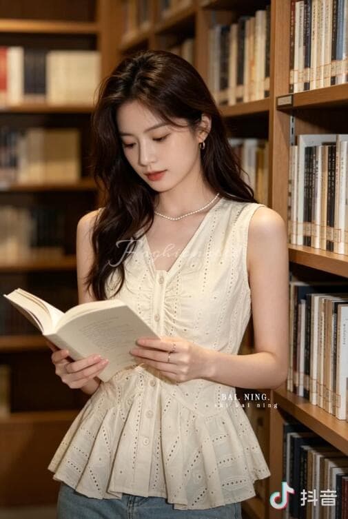 프랑스식 V넥 캐미솔 2026 여름 새로운 홀로우 아웃 디자인 센스 허리 수축 민소매 외출용 쇼트 스타일 맨위 이미지 4